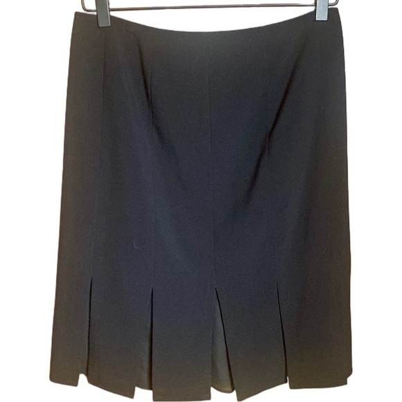 Anthropologie Tape Measure Womens Black Stretch ShortbPleated Pencil Skirt Sz 4 - Picture 1 of 10